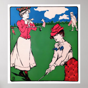 Vintage 1901 Impressão Golfer