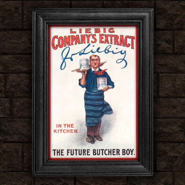 Vintage 1903 Liebig Extract Butcher Boy Poster (Criador carregado)