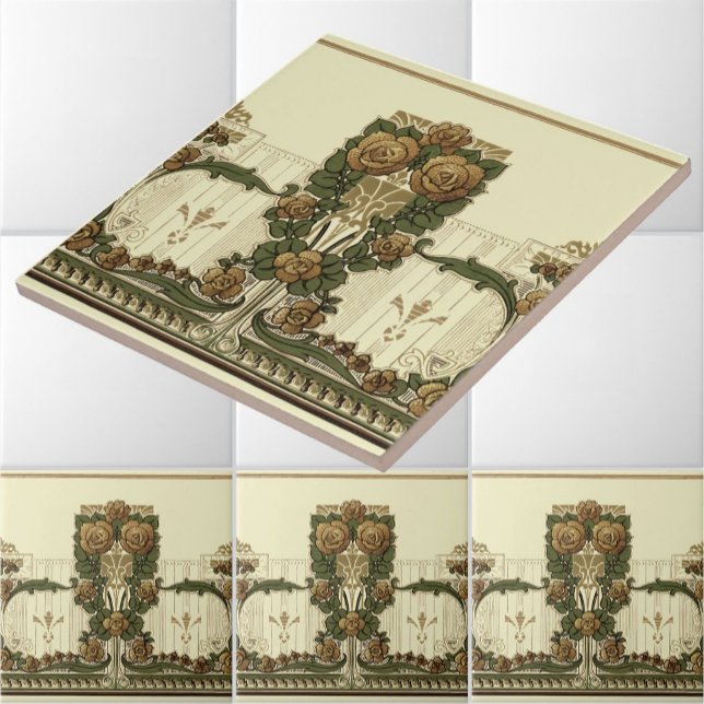 Vintage 1914 Art Nouveau Style Rosa Bush (Criador carregado)