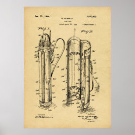 Vintage 1925 Golf Bag Impressão
