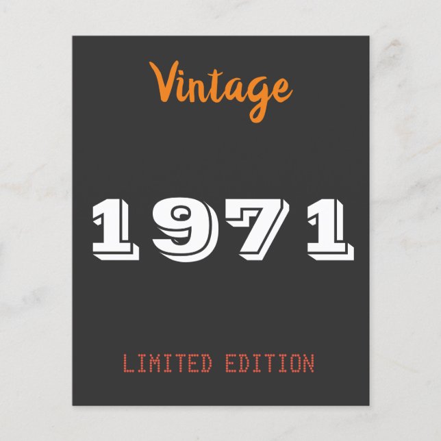 Vintage 1971 Limited Edition 55th Birthday Gift (Frente)