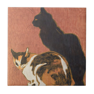 Vintage 2 gatos pintando Steinlen