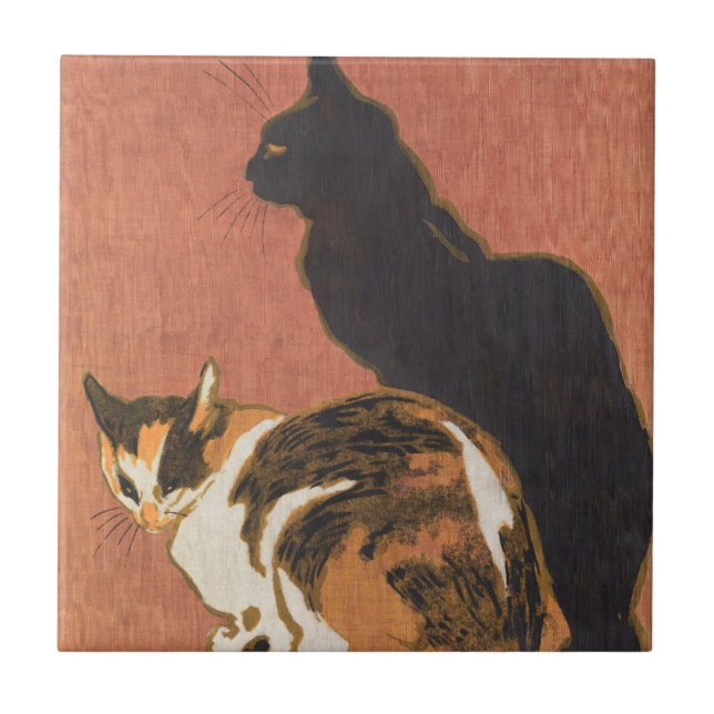 Vintage 2 gatos pintando Steinlen (Frente)