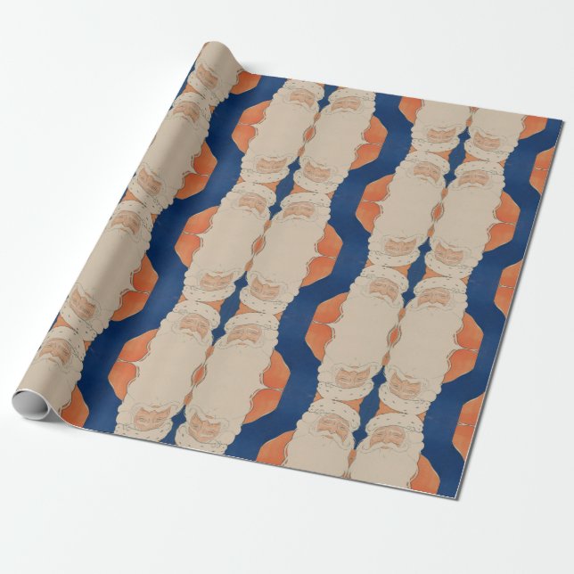 Vintage 70s Papel de embrulho de Natal (Desenrolado)