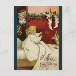 Vintage A Visita De Cartões de natal De Papais noe