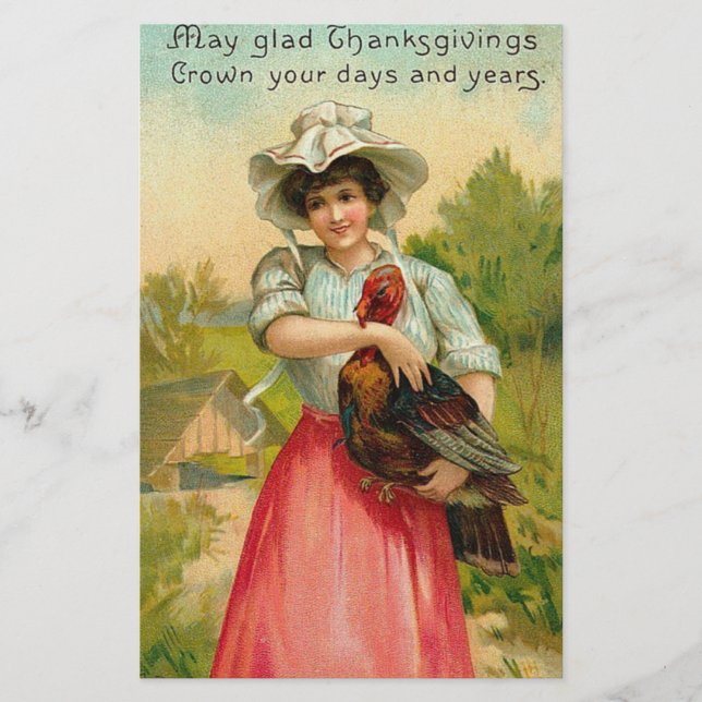 Vintage Ação de Graças Saudação (Frente)