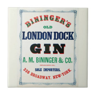 Vintage Ad for Bininger's Old London Dock Gin