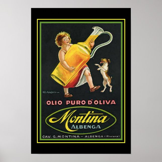 Vintage Ad Montina Olive Oil Poster 13 x 19 (Frente)