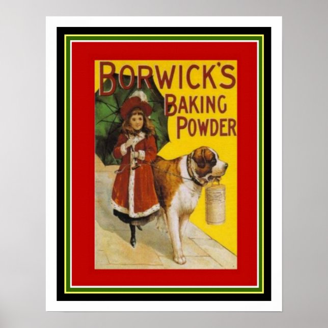 Vintage Ad Poster Borwick em pó 16 x 20 (Frente)