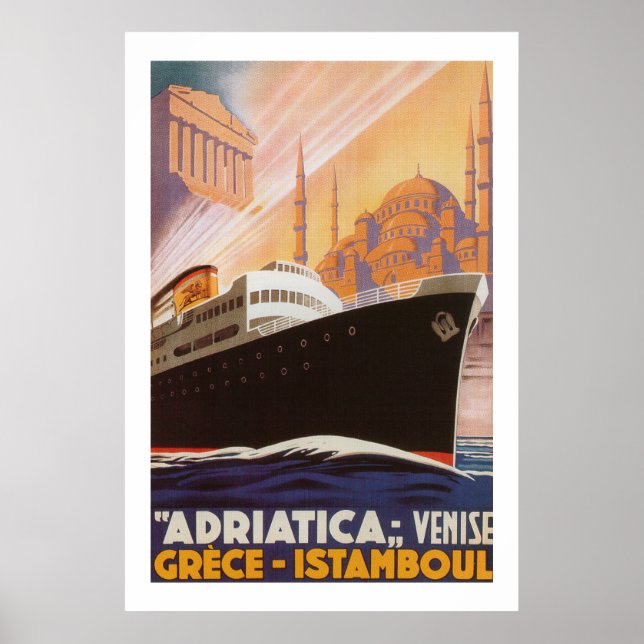 Vintage Adriatica Lines Poster (Frente)