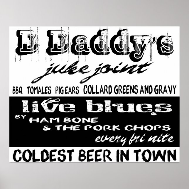 Vintage Advertising Blues Music Poster (Frente)