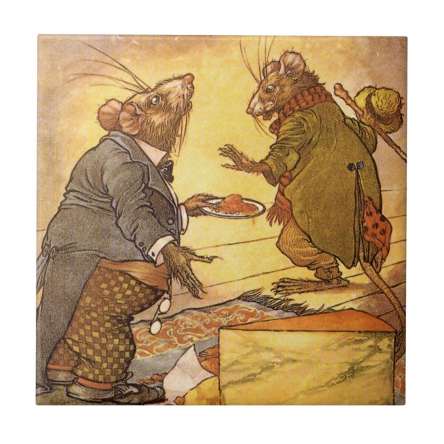 Vintage Aesop's Fable, Country Mouse, City Mouse (Frente)