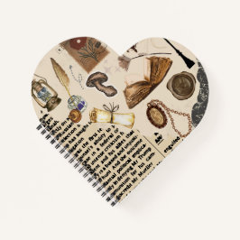 Vintage Aesthetic heart shaped  Notebook