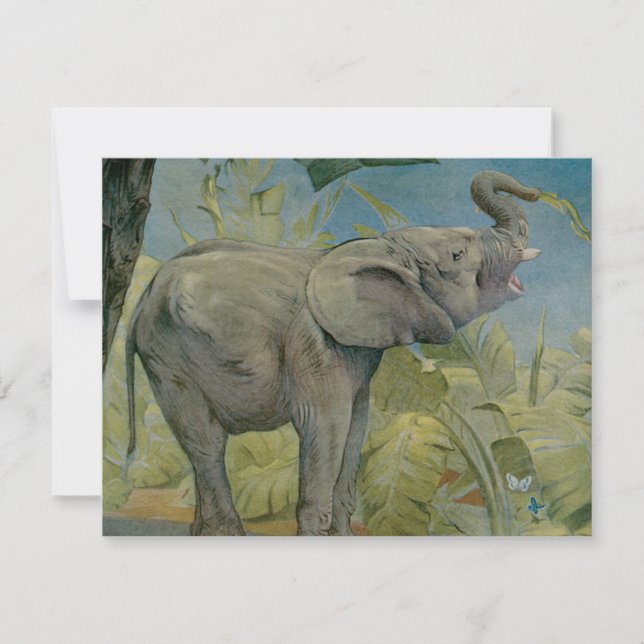 Vintage African Elephant in the Jungle, EJ Detmold (Frente)