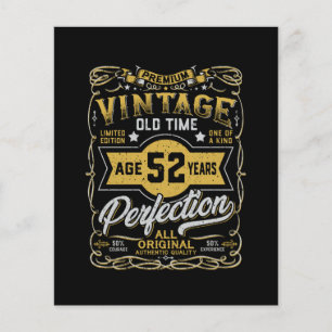 Vintage Aged 52 Anos Retro Bday 52nd Birthday