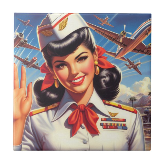 Vintage Airplane Girl (Frente)