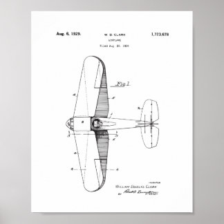Vintage Airplane Patent Wall Art, Plane Poster