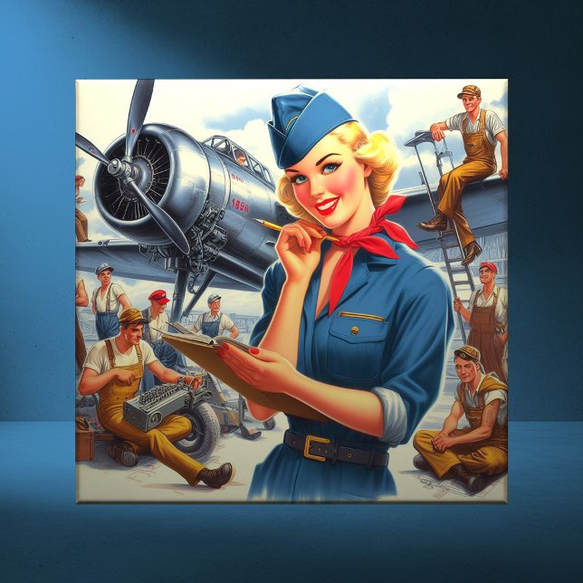 Vintage Airplane Pin-up (Criador carregado)