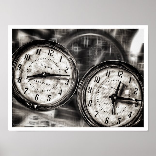 Vintage Alarm Clocks Poster (Frente)