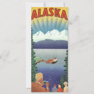 Vintage Alaska Poster de viagens Art, Paisagem Cên