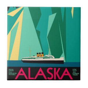 Vintage Alaska Poster de viagens Art, Taku Glacier