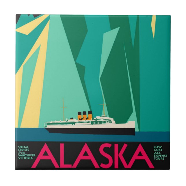 Vintage Alaska Poster de viagens Art, Taku Glacier (Frente)