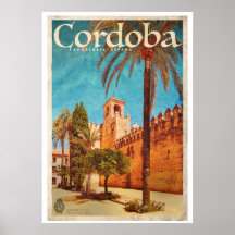 Vintage Alcázar Do Poster de viagens Sevilha