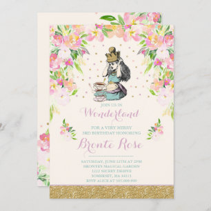 Vintage Alice no convite do aniversário do país