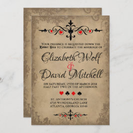 Vintage Alice no Convite para Casamento em Maravil