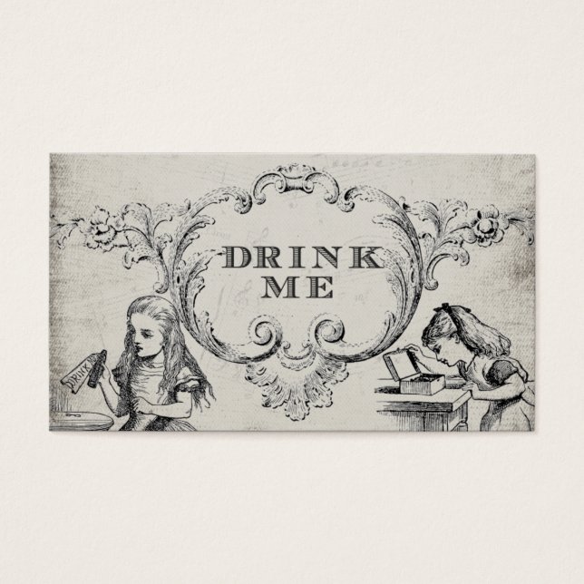 Vintage Alice no País das Maravilhas Bebidas (Frente)