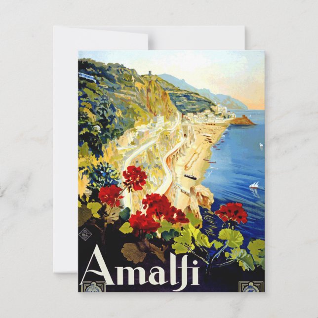 Vintage Amalfi - Itália - Cartão Viagem para a Eur (Frente)