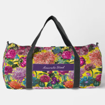 Vintage amarelo colorido Monograma Floral