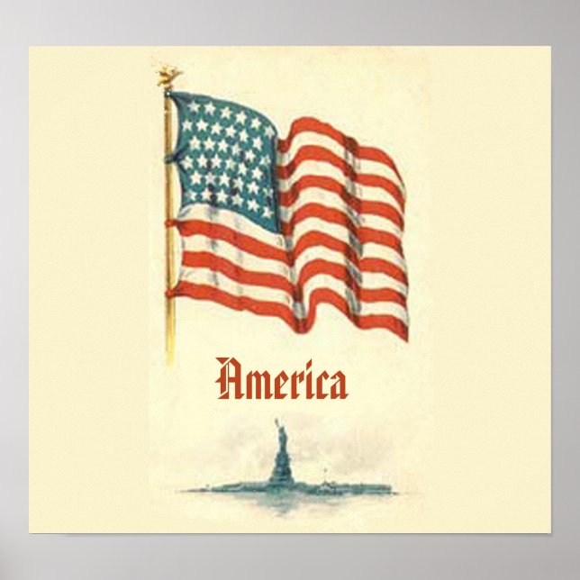 Vintage American Flag Poster (Frente)