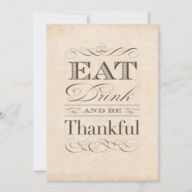 Vintage American Thankmaking Janta Convites (Frente)