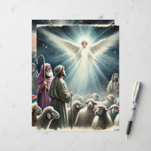 Vintage Angel & Shepherds Native Scrapbook Paper