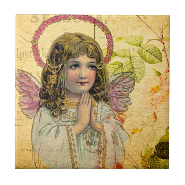 Vintage Angels Azulejo cerâmico (Frente)