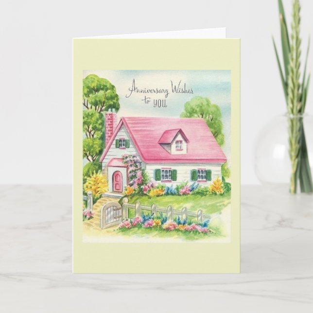 Vintage Aniversário Quer Cartão de Saudação (Frente)