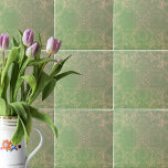 Vintage Antiquada, Verde Leve E Cerveja<br><div class="desc">Vintage antiga,  design de azulejo decorativo afetuoso em tons de verde-claro e bege.</div>