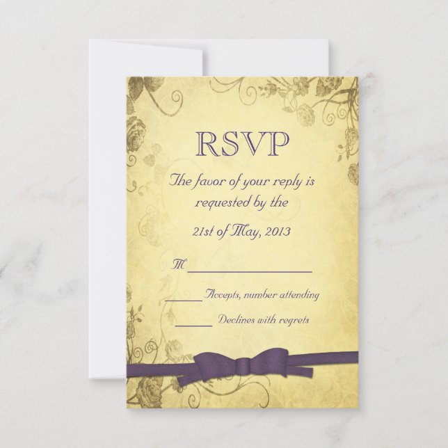 Vintage Antique com RSVP de Casamento de Arco (Frente)