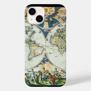 Vintage Antique Old World Map, 1666 por Pieter Goo