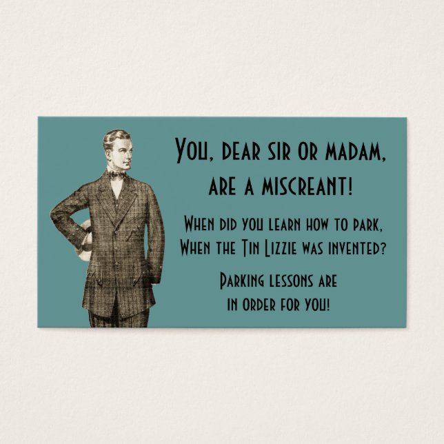 Vintage aprende como estacionar (Frente)