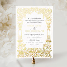 Vintage Arch Vines Ornament Frame Dourado Real