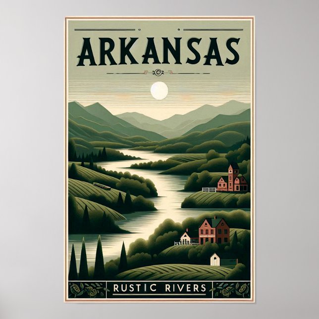 Vintage Arkansas Rustic Rivers Poster (Frente)