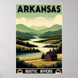 Vintage Arkansas Rustic Rivers Poster