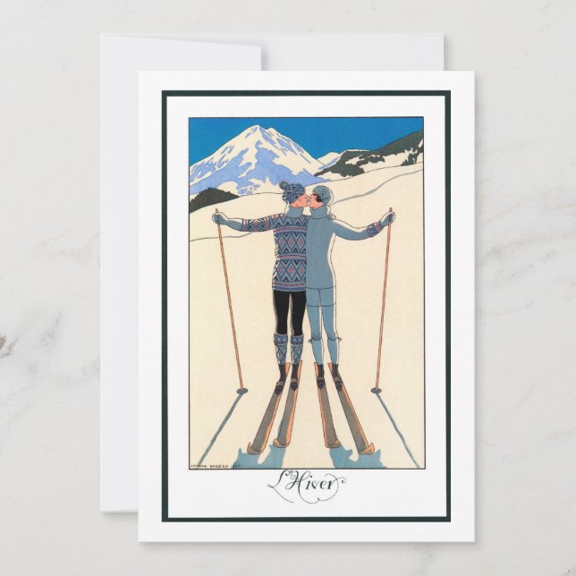 Vintage Art Deco, Amantes na neve por George Barbi (Frente)