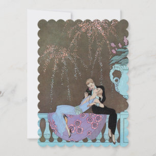 Vintage Art Deco, Convite De Casamento De Firework
