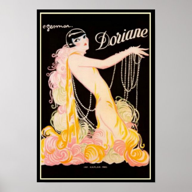 Vintage Art Deco Doriane Jewelry Poster 13 x 19 (Frente)