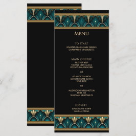 Vintage Art Deco Gold Frame Wedding Menu