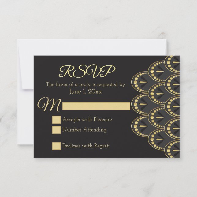 Vintage Art Deco RSVP (Frente)
