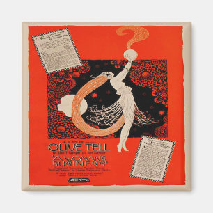 Vintage Art Deco Silent Film Advert Imã de gelade